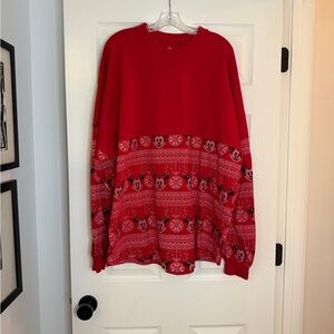Red Mickey Pattern Holiday Spirit Jersey